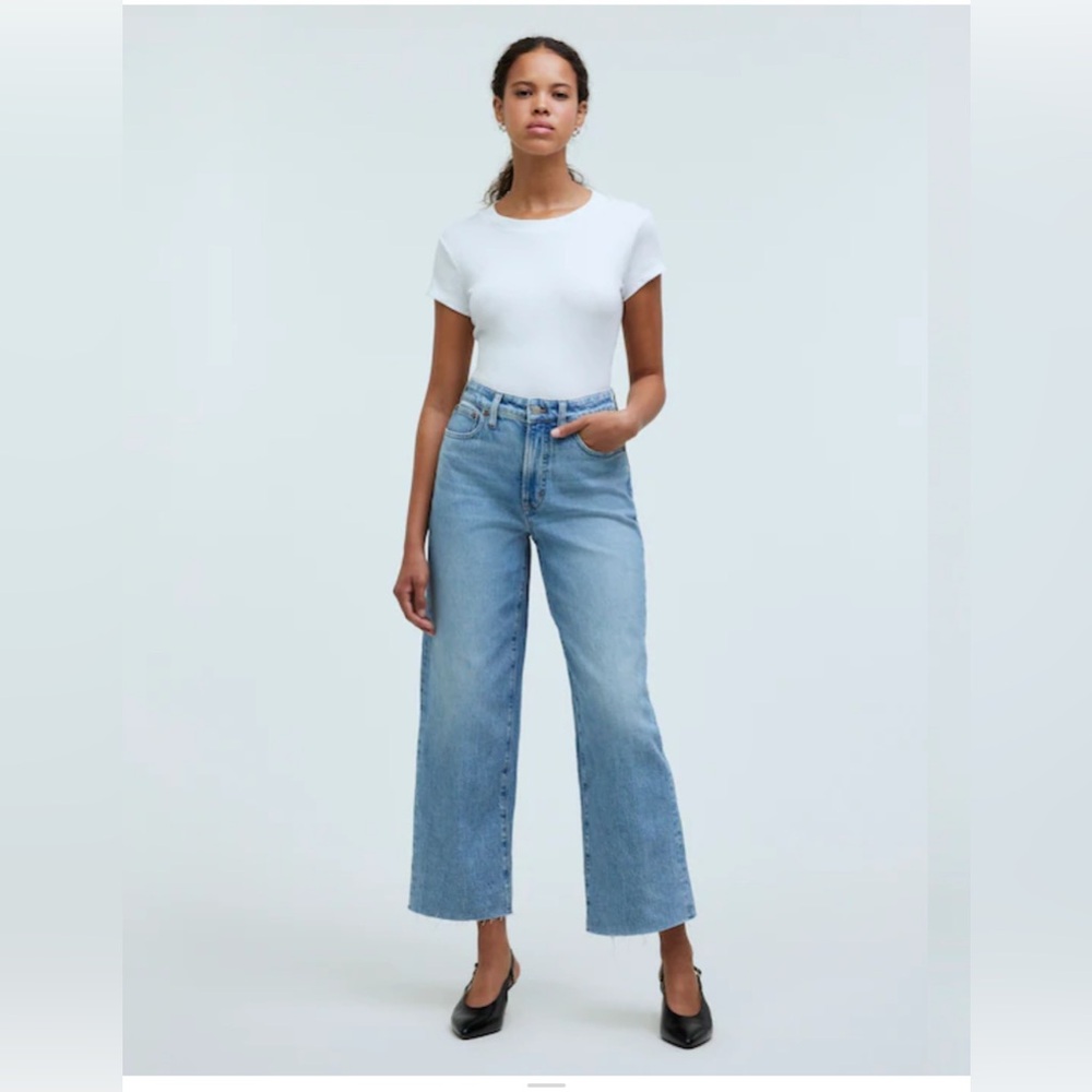 Madewell The Curvy Vintage Wide-Leg Crop Jeans - Altoona Wash Size 27 Petite - Picture 5 of 9